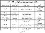 ساعات حضور مدیران گروه در نیمسال دوم 1400-1401 2